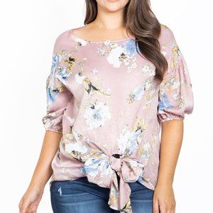 Brand New Lovely Stylish Lightweight Printed  Puff Sleeves Blouse -2XL